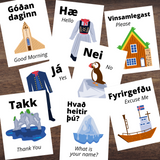 Full Color Icelandic Language Phrase Flashcards Cards ICELAND Educational