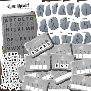 Ancient VIKING Norse Runes Futhark Matching Activity Cards Coding Spelling