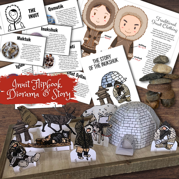 INUIT Bundle - 3D Arctic Igloo Diorama, Flipbook, Poster & Inukshuk Story
