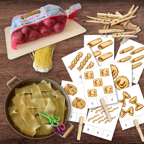 Montessori & STEM-Inspired Pasta Counting, Cutting and Weight Distribution