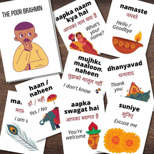 INDIA Folklore Story Mini-book "The Poor Brahmin" w/Hindi Language Cards