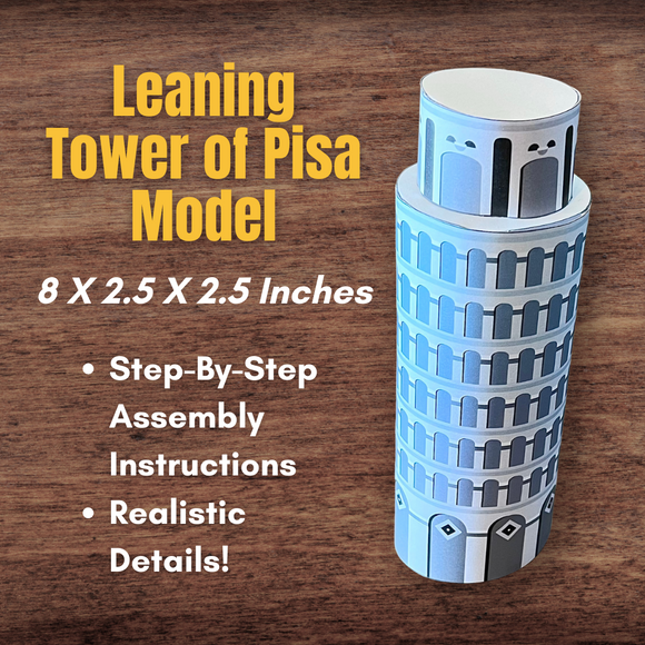ITALY Leaning Tower of Pisa Italian Printable 3D Paper Model Diorama Europe