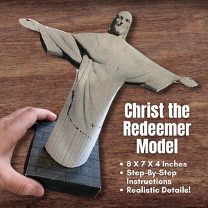 BRAZIL 3D Paper Model Christ the Redeemer Rio de Janeiro Statute w/Instructions