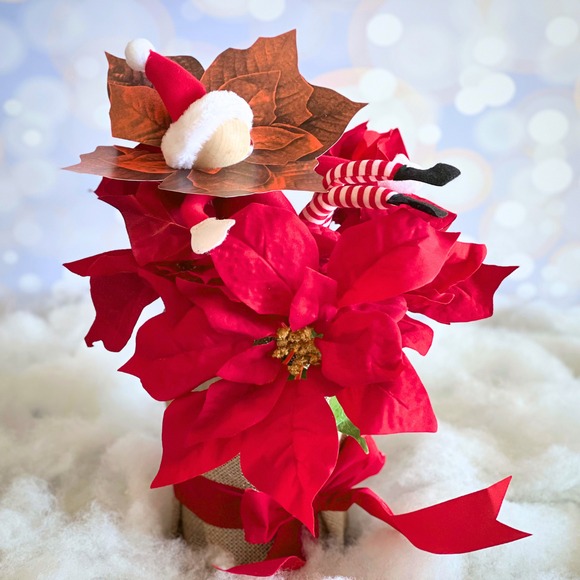 Holiday ELF Prop Poinsettia Camouflage Scene - Fun Christmas Activity!