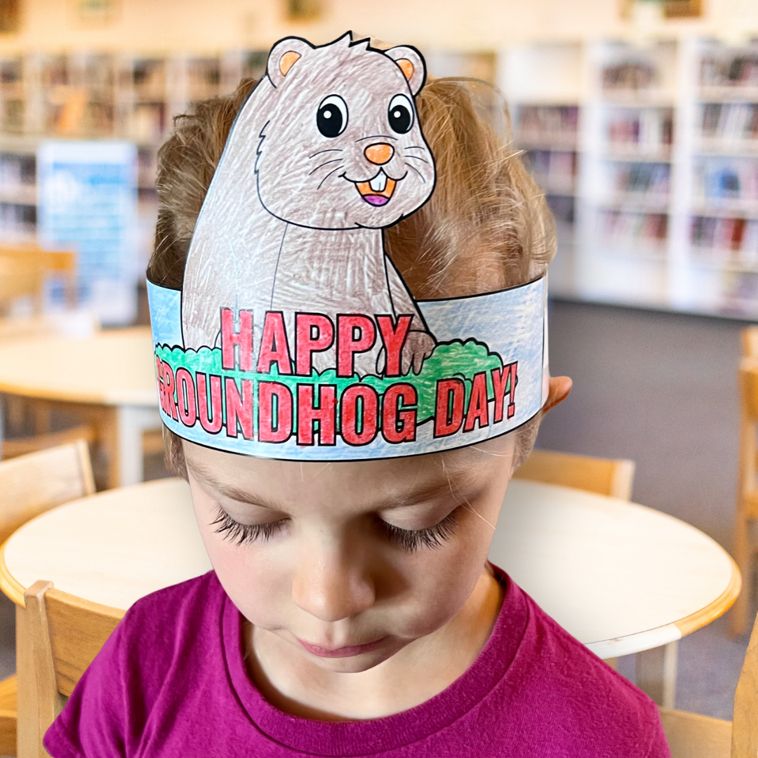 *FREEBIE* GROUNDHOG DAY *Punxsutawney Phil* Illustrated Coloring Crown