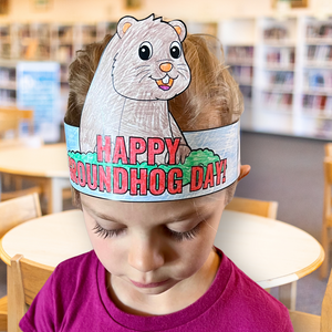 *FREEBIE* GROUNDHOG DAY *Punxsutawney Phil* Illustrated Coloring Crown / Hat