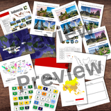 INDONESIA Asia Geography Landmark Provinces Interactive Map Pinning & Flags