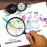 *FREEBIE* Illustrated INDONESIA Provinces & Islands Color Coded Map | Asian Geography Study