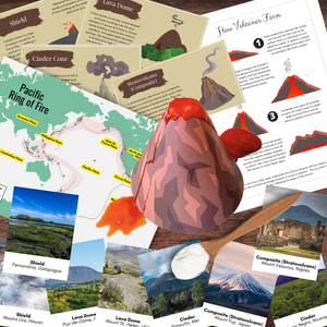 Montessori-Inspired STEM Volcano Study | Flashcards, Science Experiment & Poster