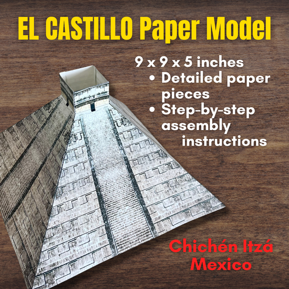 Paper 3D Model of MEXICO El Castillo Temple of Kukulcán Chichen Itza