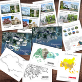 SINGAPORE Asia Country Geography Landmarks, Planning & Administrative Districts, Map Continent Pinning