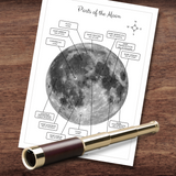 Montessori-Inspired MOON Geography Labeling Activity w/Near Side View
