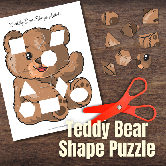 Teddy Bear Shape Match Puzzle - Learn Major Shapes!