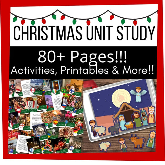 Christmas Around the World HOLIDAY *Unit Study* 80+ Pages Themed Activity Book