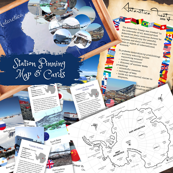 ANTARCTICA Stations Info Cards Base Pinning Activity Detail Geographical Map