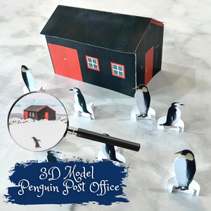 3D Model of ANTARCTICA Penguin Post Office Port Lockroy Postage Poster
