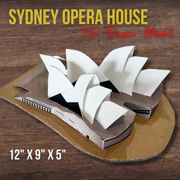 3D Paper Model Australia SYDNEY OPERA HOUSE Landmark Oceania Diorama *Realistic* w/Assembly Instructions!