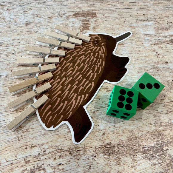 Australia ECHIDNA Counting Clothespins Numbers Preschool Activity