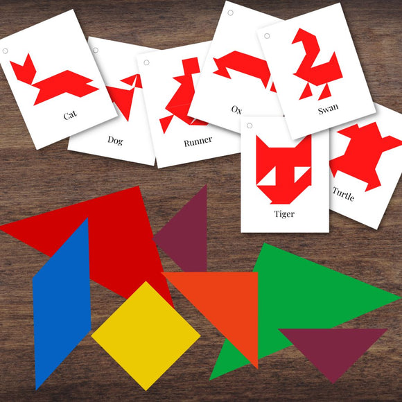 TANGRAM Puzzle Activity | Cards & Puzzle Pieces | Asian Chinese Oriental