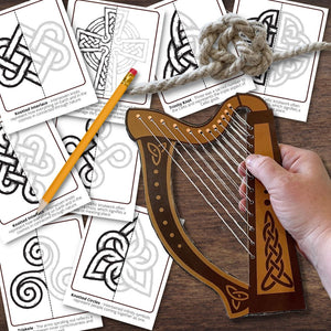 IRELAND Irish CELTIC Harp Craft, Knot and Tracing Designs Activity