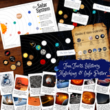 SPACE Planets Solar System Flashcards Map Poster 3-Part Cards BUNDLE