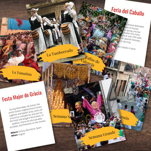 SPAIN Spanish España Festival Info Cards | FULL COLOR Spanish Celebrations